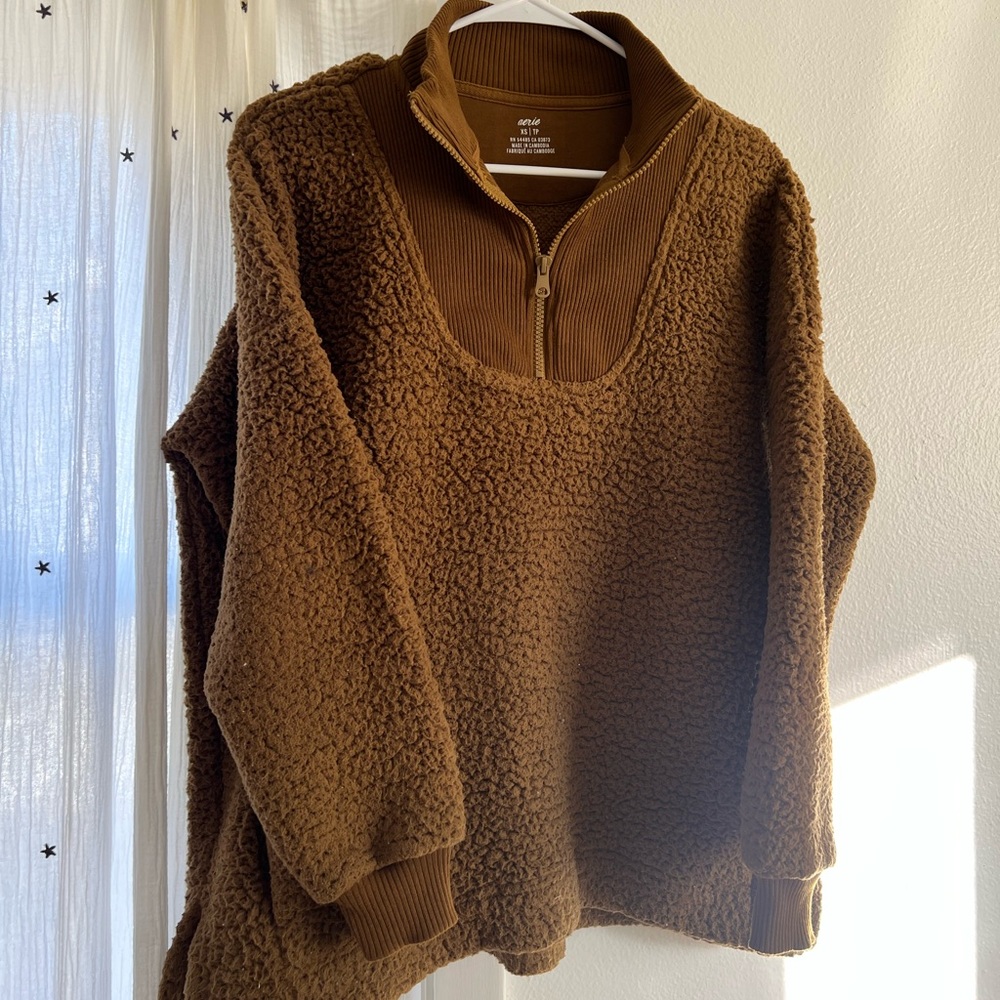 Cozy oversized Sherpa pullover